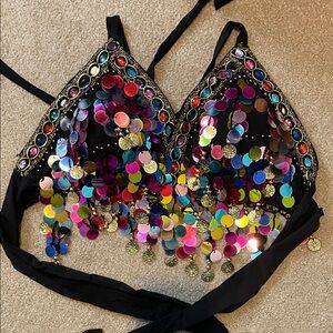 Multicolor Sequin Embellished Bralette
